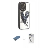 MARSİLYAN™- iPhone 12 Pro Max Kılıf Odak Klasik Serisi - Şeffaf Uv Polymer Nano Ekran Koruyucu + Gold Shine Kamera Lens Koruma Cam