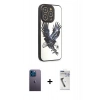 MARSİLYAN™- iPhone 12 Pro Max Kılıf Odak Klasik Serisi - Şeffaf Uv Polymer Nano Ekran Koruyucu + Neon Fosforlu Kamera Lens - MI
