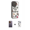 MARSİLYAN™- iPhone 12 Pro Max Kılıf Odak Klasik Serisi - Şeffaf Uv Polymer Nano Ekran Koruyucu + Neon Fosforlu Kamera Lens - SI