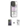 MARSİLYAN™- iPhone 12 Pro Max Kılıf Odak Klasik Serisi - Şeffaf Uv Polymer Nano Ekran Koruyucu + Neon Fosforlu Kamera Lens - YL