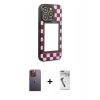 MARSİLYAN™- iPhone 12 Pro Max Kılıf Odak Klasik Serisi - Şeffaf Uv Polymer Nano Ekran Koruyucu + Neon Fosforlu Kamera Lens - SI