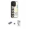 MARSİLYAN™- iPhone 12 Pro Max Kılıf Odak Klasik Serisi - Şeffaf Uv Polymer Nano Ekran Koruyucu + Renkli Kamera Lens Koruma Cam - SI