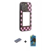 MARSİLYAN™- iPhone 12 Pro Max Kılıf Odak Klasik Serisi - Siyah 18D Cam Ekran Koruyucu + Mavi Renkli Kamera Lens Koruma Cam