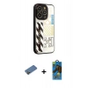 MARSİLYAN™- iPhone 12 Pro Max Kılıf Odak Klasik Serisi - Siyah 18D Cam Ekran Koruyucu + Shine Kamera Lens Koruma Cam - GD