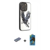 MARSİLYAN™- iPhone 12 Pro Max Kılıf Odak Klasik Serisi - Siyah 18D Cam Ekran Koruyucu + Renkli Kamera Lens Koruma Cam - YL