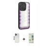 MARSİLYAN™- iPhone 12 Pro Max Kılıf Odak Klasik Serisi - Siyah 20D Premium Cam Ekran Koruyucu + Shine Kamera Lens - LT