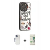 MARSİLYAN™- iPhone 12 Pro Max Kılıf Odak Klasik Serisi - Siyah 20D Premium Cam Ekran Koruyucu + Shine Kamera Lens - LT