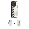MARSİLYAN™- iPhone 12 Pro Max Kılıf Odak Klasik Serisi - Siyah 20D Premium Cam Ekran Koruyucu + Shine Kamera Lens - LT