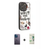 MARSİLYAN™- iPhone 12 Pro Max Kılıf Odak Klasik Serisi - Siyah 20D Premium Cam Ekran Koruyucu + Neon Fosforlu Kamera Lens - MI