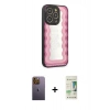 MARSİLYAN™- iPhone 12 Pro Max Kılıf Odak Klasik Serisi - Siyah 20D Premium Cam Ekran Koruyucu + Neon Fosforlu Kamera Lens - SI