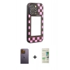 MARSİLYAN™- iPhone 12 Pro Max Kılıf Odak Klasik Serisi - Siyah 20D Premium Cam Ekran Koruyucu + Neon Fosforlu Kamera Lens - SI