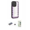 MARSİLYAN™- iPhone 12 Pro Max Kılıf Odak Klasik Serisi - Siyah 20D Premium Cam Ekran Koruyucu + Renkli Kamera Lens Koruma Cam - TU