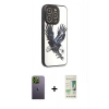 MARSİLYAN™- iPhone 12 Pro Max Kılıf Odak Klasik Serisi - Siyah 20D Premium Cam Ekran Koruyucu + Neon Fosforlu Kamera Lens - YL