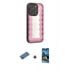 MARSİLYAN™- iPhone 12 Pro Max Kılıf Odak Klasik Serisi - Siyah 34D Izgaralı Cam + Shine Kamera Lens Koruma Cam - GD