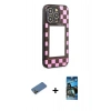 MARSİLYAN™- iPhone 12 Pro Max Kılıf Odak Klasik Serisi - Siyah 34D Izgaralı Cam + Shine Kamera Lens Koruma Cam - GD