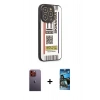 MARSİLYAN™- iPhone 12 Pro Max Kılıf Odak Klasik Serisi - Siyah 34D Izgaralı Cam + Neon Fosforlu Kamera Lens - TU