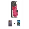 MARSİLYAN™- iPhone 12 Pro Max Kılıf Odak Klasik Serisi - Siyah 34D Izgaralı Cam + Neon Fosforlu Kamera Lens - SI