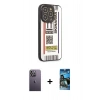 MARSİLYAN™- iPhone 12 Pro Max Kılıf Odak Klasik Serisi - Siyah 34D Izgaralı Cam + Neon Fosforlu Kamera Lens - BZ