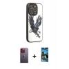 MARSİLYAN™- iPhone 12 Pro Max Kılıf Odak Klasik Serisi - Siyah 34D Izgaralı Cam + Neon Fosforlu Kamera Lens - TU
