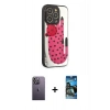 MARSİLYAN™- iPhone 12 Pro Max Kılıf Odak Klasik Serisi - Siyah 34D Izgaralı Cam + Neon Fosforlu Kamera Lens - BZ