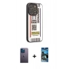 MARSİLYAN™- iPhone 12 Pro Max Kılıf Odak Klasik Serisi - Siyah 34D Izgaralı Cam + Neon Fosforlu Kamera Lens - MI