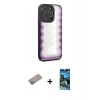 MARSİLYAN™- iPhone 12 Pro Max Kılıf Odak Klasik Serisi - Siyah 34D Izgaralı Cam + Shine Kamera Lens Koruma Cam - SABE