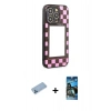 MARSİLYAN™- iPhone 12 Pro Max Kılıf Odak Klasik Serisi - Siyah 34D Izgaralı Cam + Shine Kamera Lens Koruma Cam - MI
