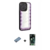 MARSİLYAN™- iPhone 12 Pro Max Kılıf Odak Klasik Serisi - Siyah 360 Mat Full Body Arka Koruyucu + Shine Kamera Lens Koruma Cam - GS