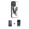 MARSİLYAN™- iPhone 12 Pro Max Kılıf Odak Klasik Serisi - Siyah 360 Mat Full Body Arka Koruyucu + Neon Fosforlu Kamera Lens - BZ