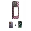 MARSİLYAN™- iPhone 12 Pro Max Kılıf Odak Klasik Serisi - Siyah 360 Mat Full Body Arka Koruyucu + Neon Fosforlu Kamera Lens - SI