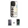 MARSİLYAN™- iPhone 12 Pro Max Kılıf Odak Klasik Serisi - Siyah 360 Mat Full Body Arka Koruyucu + Neon Fosforlu Kamera Lens - BZ