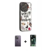 MARSİLYAN™- iPhone 12 Pro Max Kılıf Odak Klasik Serisi - Siyah 360 Mat Full Body Arka Koruyucu + Neon Fosforlu Kamera Lens - BZ