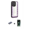 MARSİLYAN™- iPhone 12 Pro Max Kılıf Odak Klasik Serisi - Siyah 360 Mat Full Body Arka Koruyucu + Renkli Kamera Lens Koruma Cam - PE