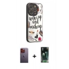 MARSİLYAN™- iPhone 12 Pro Max Kılıf Odak Klasik Serisi - Siyah 360 Mat Full Body Arka Koruyucu + Neon Fosforlu Kamera Lens - TU
