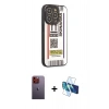 MARSİLYAN™- iPhone 12 Pro Max Kılıf Odak Klasik Serisi - Siyah 3D Antistatik Cam Ekran Koruyucu + Neon Fosforlu Kamera Lens - TU