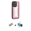 MARSİLYAN™- iPhone 12 Pro Max Kılıf Odak Klasik Serisi - Siyah 3D Antistatik Cam Ekran Koruyucu + Shine Kamera Lens Koruma Cam - SABE