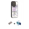 MARSİLYAN™- iPhone 12 Pro Max Kılıf Odak Klasik Serisi - Siyah 3D Antistatik Cam Ekran Koruyucu + Shine Kamera Lens Koruma Cam - SABE