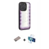 MARSİLYAN™- iPhone 12 Pro Max Kılıf Odak Klasik Serisi - Siyah 3D Antistatik Cam Ekran Koruyucu + Shine Kamera Lens Koruma Cam - SABE