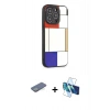 MARSİLYAN™- iPhone 12 Pro Max Kılıf Odak Klasik Serisi - Siyah 3D Antistatik Cam Ekran Koruyucu + Renkli Kamera Lens Koruma Cam - YL