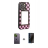 MARSİLYAN™- iPhone 12 Pro Max Kılıf Odak Klasik Serisi - Siyah 3D Antistatik Hayalet Cam Ekran Koruyucu + Neon Fosforlu Kamera Lens - YL