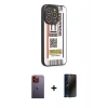 MARSİLYAN™- iPhone 12 Pro Max Kılıf Odak Klasik Serisi - Siyah 3D Antistatik Hayalet Cam Ekran Koruyucu + Neon Fosforlu Kamera Lens - TU
