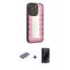 MARSİLYAN™- iPhone 12 Pro Max Kılıf Odak Klasik Serisi - Siyah 3D Antistatik Hayalet Cam Ekran Koruyucu + Renkli Kamera Lens Koruma Cam - PE