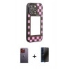 MARSİLYAN™- iPhone 12 Pro Max Kılıf Odak Klasik Serisi - Siyah 3D Antistatik Hayalet Cam Ekran Koruyucu + Neon Fosforlu Kamera Lens - TU