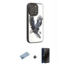 MARSİLYAN™- iPhone 12 Pro Max Kılıf Odak Klasik Serisi - Siyah 3D Antistatik Hayalet Cam Ekran Koruyucu + Mavi Shine Kamera Lens Koruma Cam