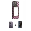 MARSİLYAN™- iPhone 12 Pro Max Kılıf Odak Klasik Serisi - Siyah 3D Antistatik Hayalet Cam Ekran Koruyucu + Neon Fosforlu Kamera Lens - BZ