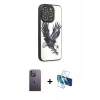 MARSİLYAN™- iPhone 12 Pro Max Kılıf Odak Klasik Serisi - Siyah 3D Antistatik Seramik Nano Ekran Koruyucu + Neon Fosforlu Kamera Lens - BZ
