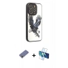 MARSİLYAN™- iPhone 12 Pro Max Kılıf Odak Klasik Serisi - Siyah 3D Antistatik Seramik Nano Ekran Koruyucu + Metal Kamera Lens Koruma Cam - GD
