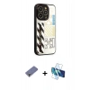 MARSİLYAN™- iPhone 12 Pro Max Kılıf Odak Klasik Serisi - Siyah 3D Antistatik Seramik Nano Ekran Koruyucu + Metal Kamera Lens Koruma Cam - GD