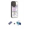 MARSİLYAN™- iPhone 12 Pro Max Kılıf Odak Klasik Serisi - Siyah 3D Antistatik Seramik Nano Ekran Koruyucu + Metal Kamera Lens Koruma Cam - GD