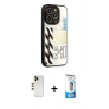MARSİLYAN™- iPhone 12 Pro Max Kılıf Odak Klasik Serisi - Siyah 5D Eko Cam Ekran Koruyucu + Shine Kamera Lens - GD